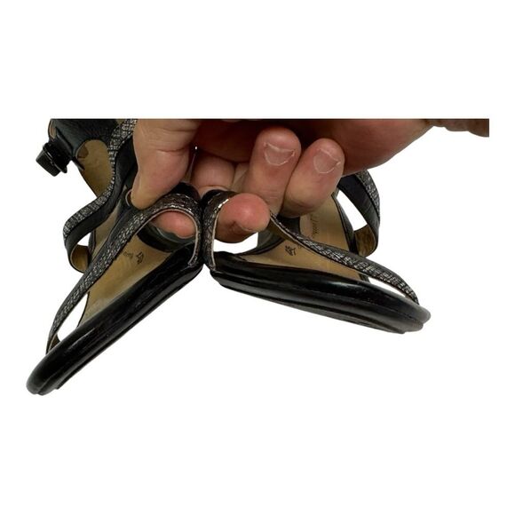 Sofft Pippa Black Wedge Sandals T Strap Ankle Strap Comfort Shoes - Picture 8 of 11